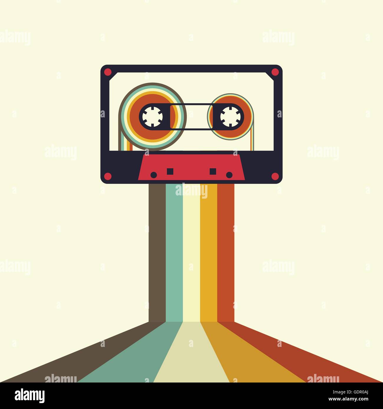 Cassette retro vintage style vector illustration Stock Vector Image ...