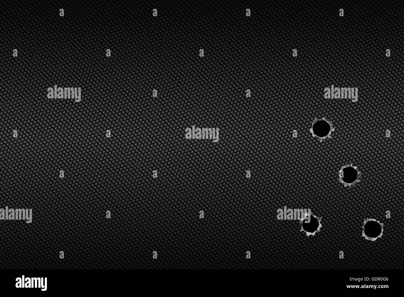 shotgun bullet hole on carbon fiber. metal background Stock Photo - Alamy