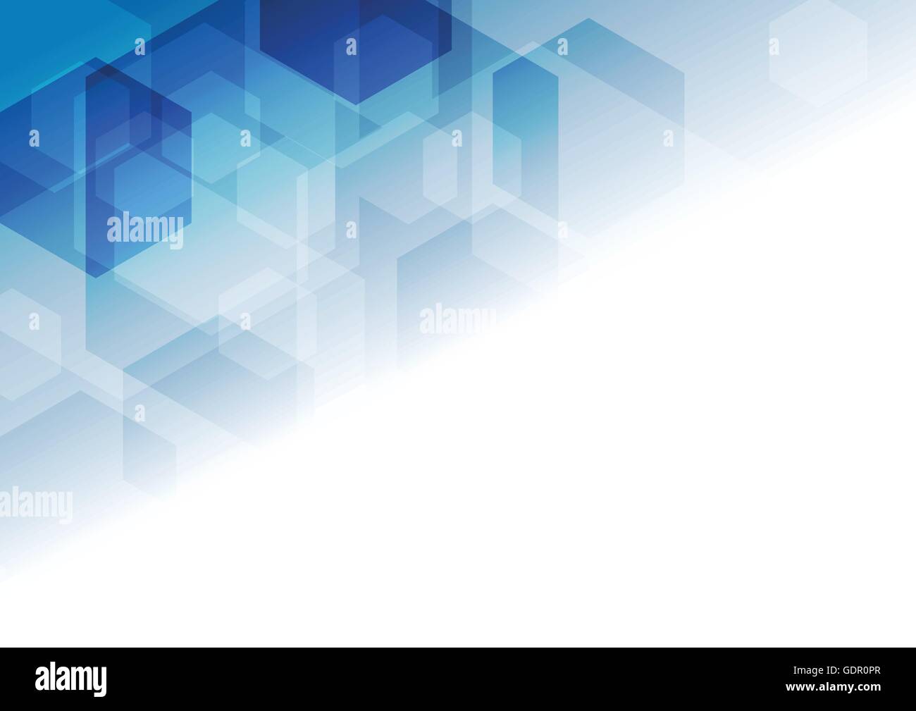 Bright blue tech geometric background with hexagons. Vector design ...