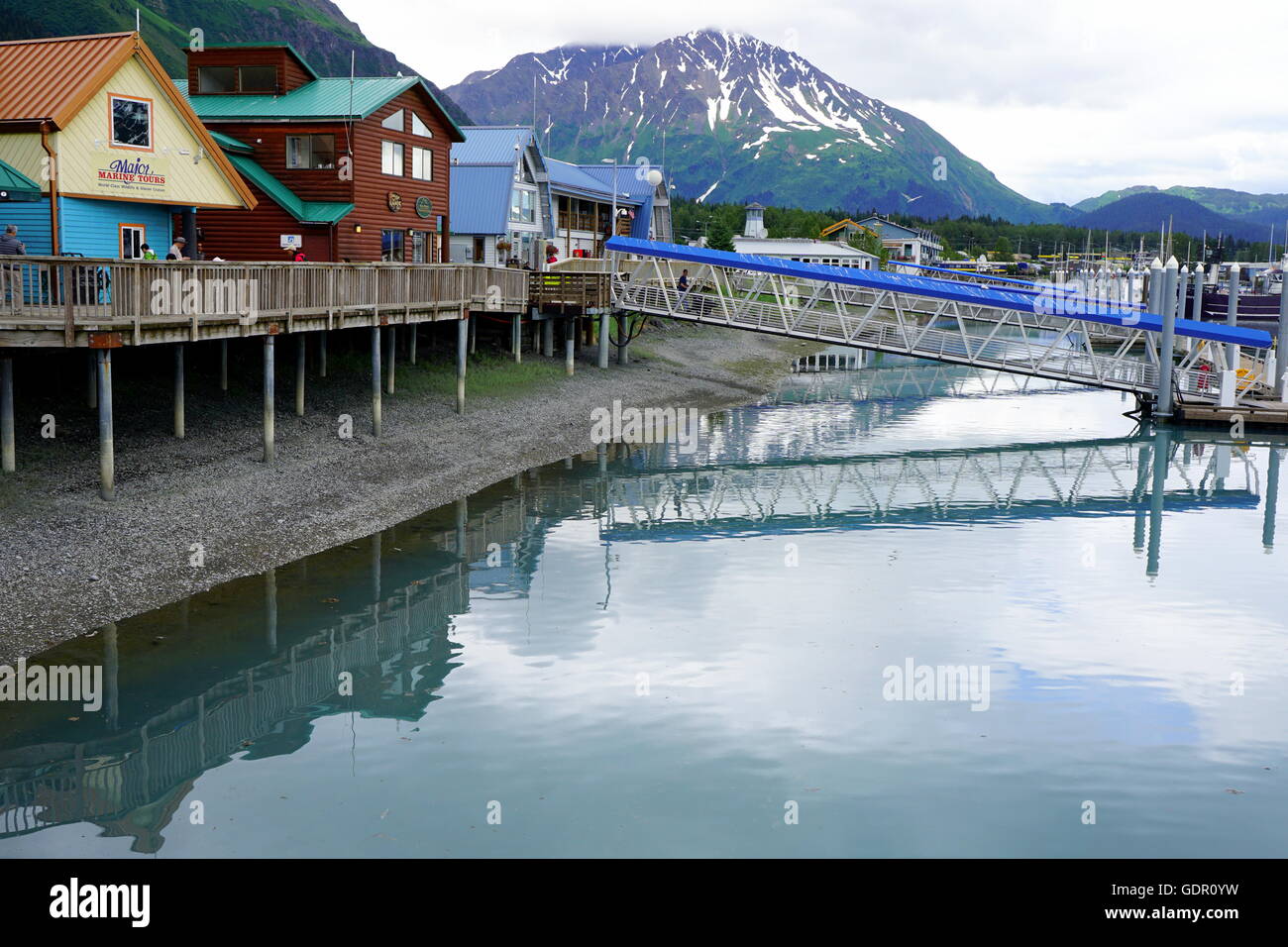 Gift shops at the Small Boat Harbor, Resurrection Bay in Seward, Alaska