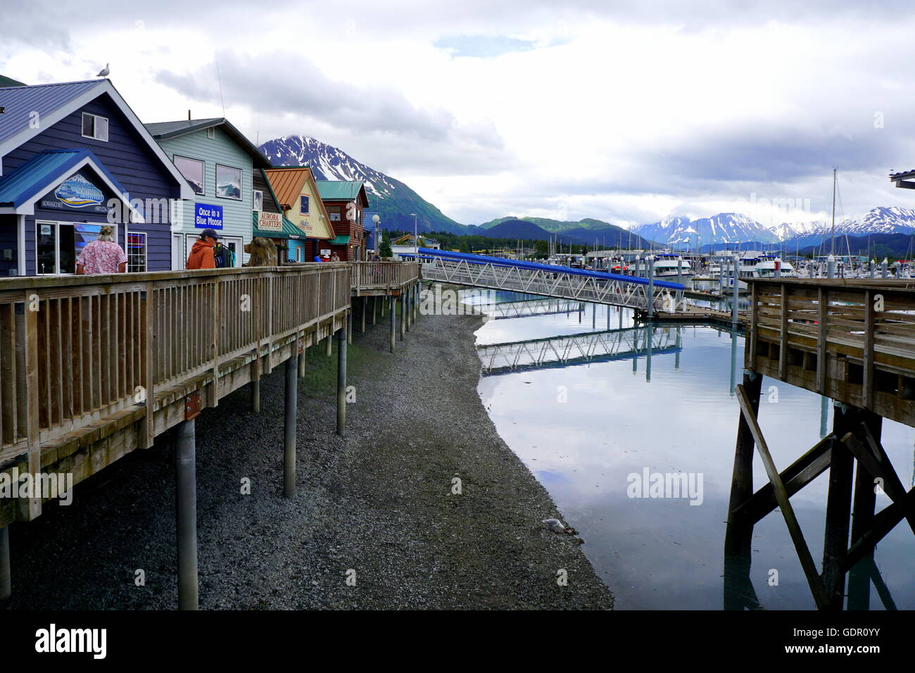 Gift shops at the Small Boat Harbor, Resurrection Bay in Seward, Alaska