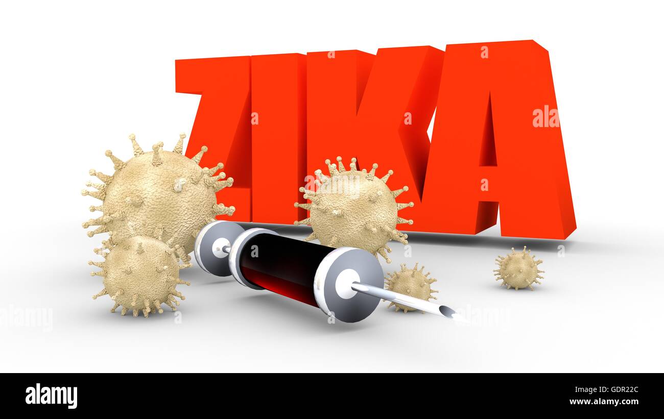 Zika desease, abstract virus models and syringe Stock Photo - Alamy