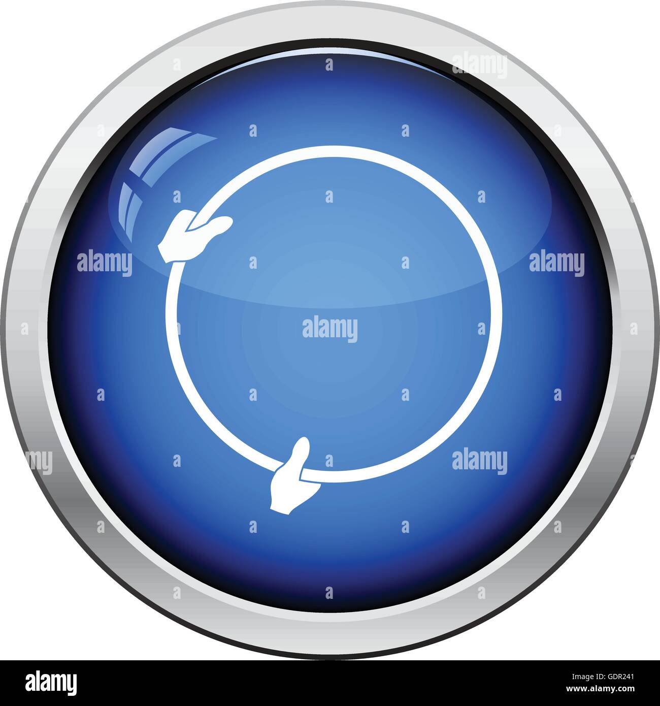 Icon of hand holding photography reflector. Glossy button design ...
