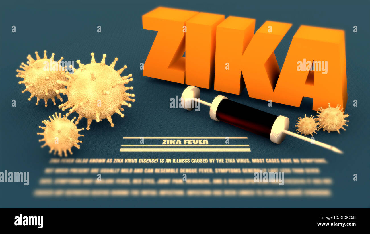 Zika disease, abstract virus models and syringe Stock Photo - Alamy