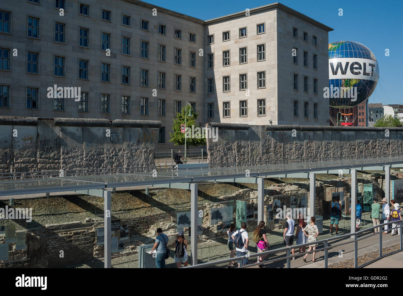 GERMANY, Berlin, June 8, 2016. The exhibition of the Topography of Terror, a historic documentation center in Berlin. Stock Photo