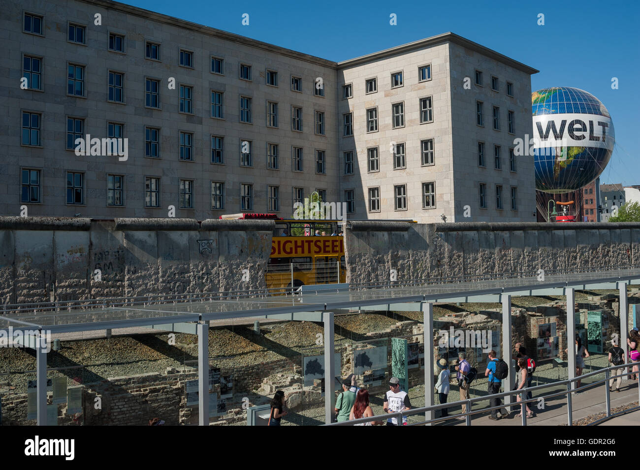 GERMANY, Berlin, June 8, 2016. The exhibition of the Topography of Terror, a historic documentation center in Berlin. Stock Photo