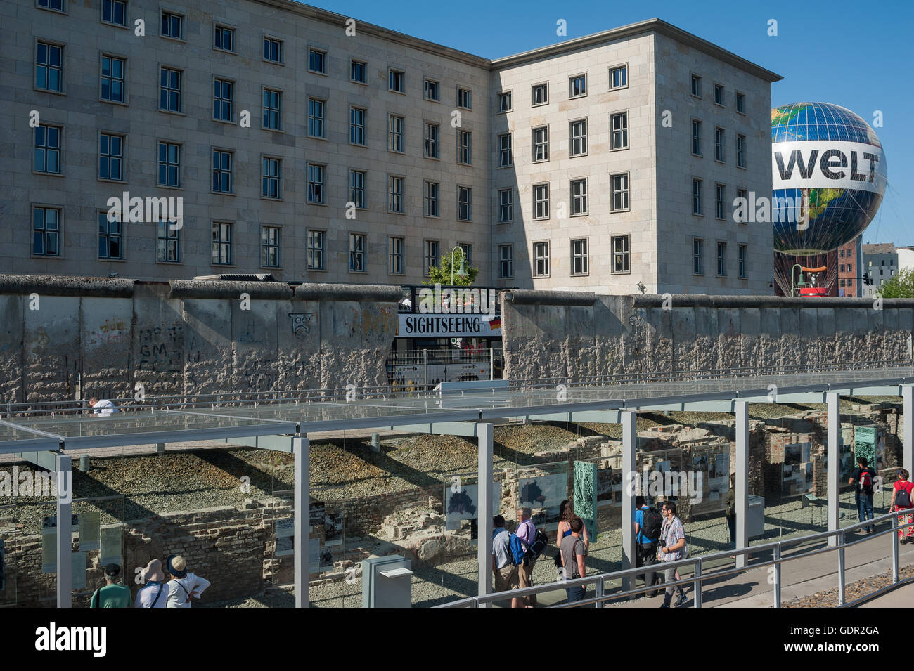 GERMANY, Berlin, June 8, 2016. The exhibition of the Topography of Terror, a historic documentation center in Berlin. Stock Photo