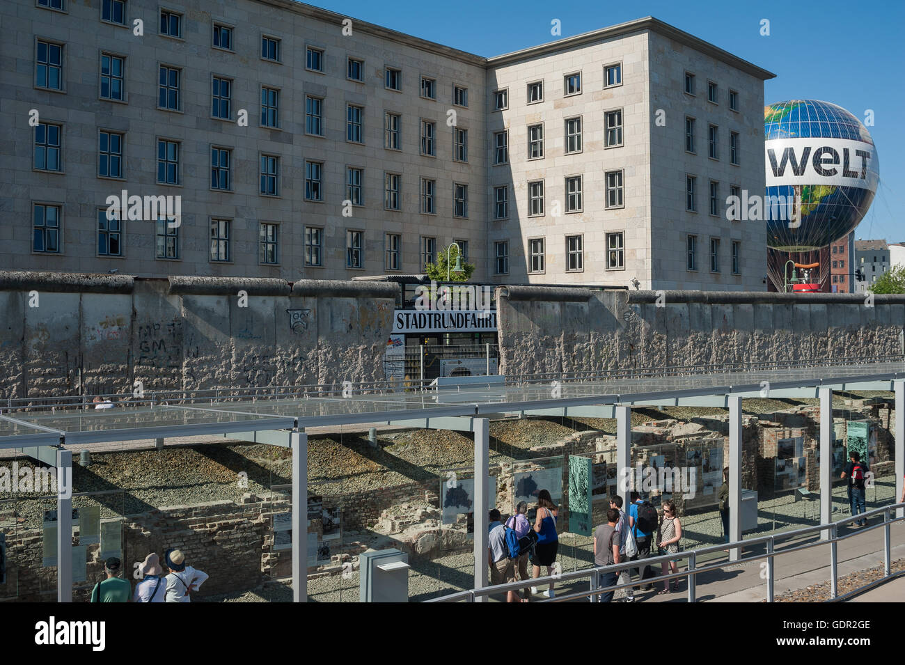 GERMANY, Berlin, June 8, 2016. The exhibition of the Topography of Terror, a historic documentation center in Berlin. Stock Photo