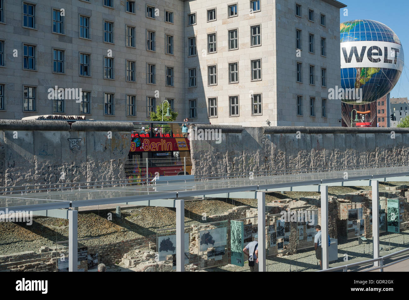 GERMANY, Berlin, June 8, 2016. The exhibition of the Topography of Terror, a historic documentation center in Berlin. Stock Photo