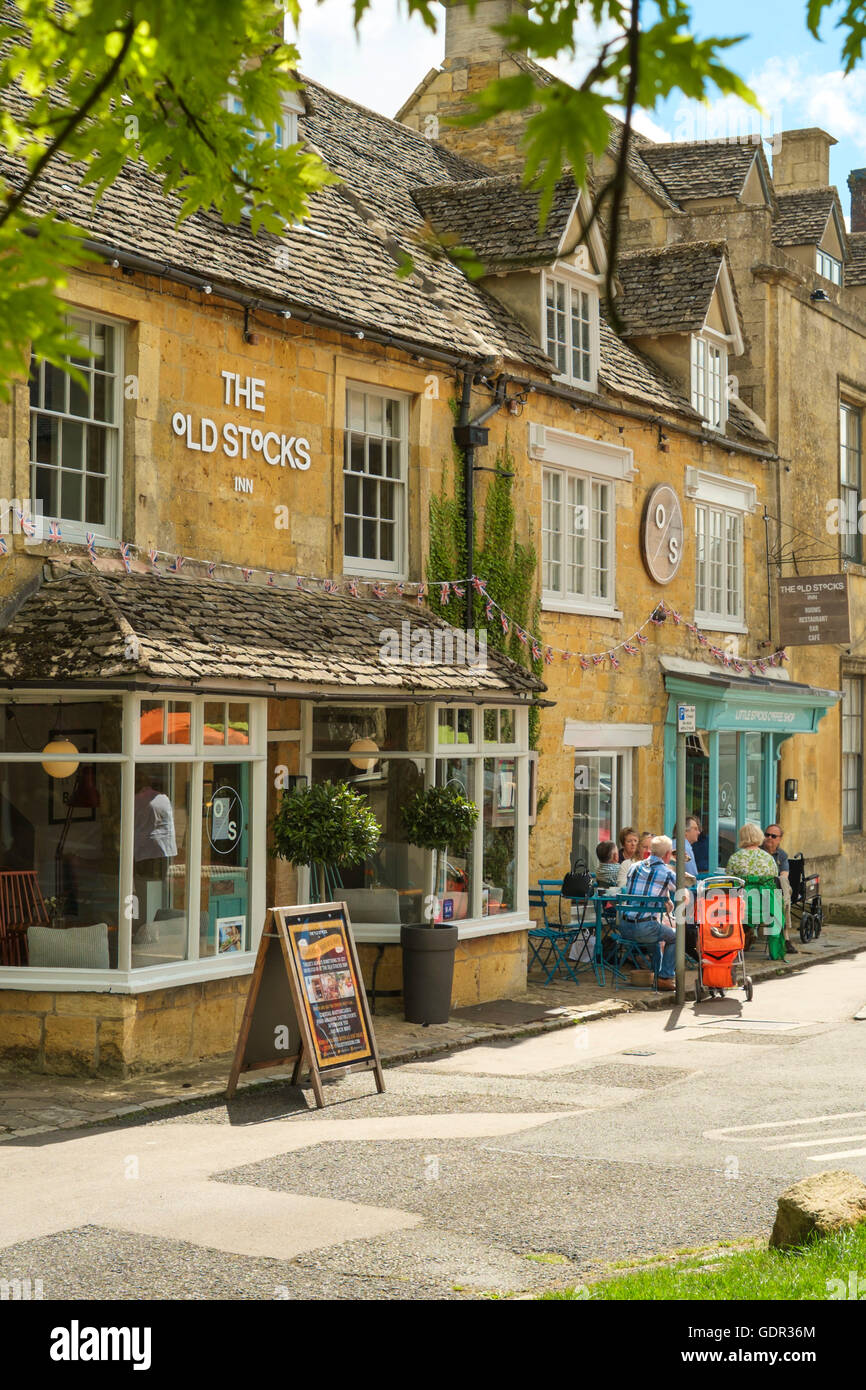 Stow-on-the-Wold a Cotswold town in Gloucestershire England UK the old stocks Stock Photo