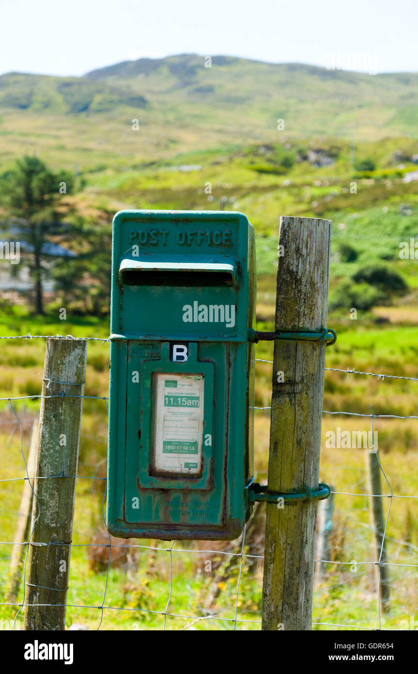 Rural Post Box in County Donegal, Ireland Stock Photo