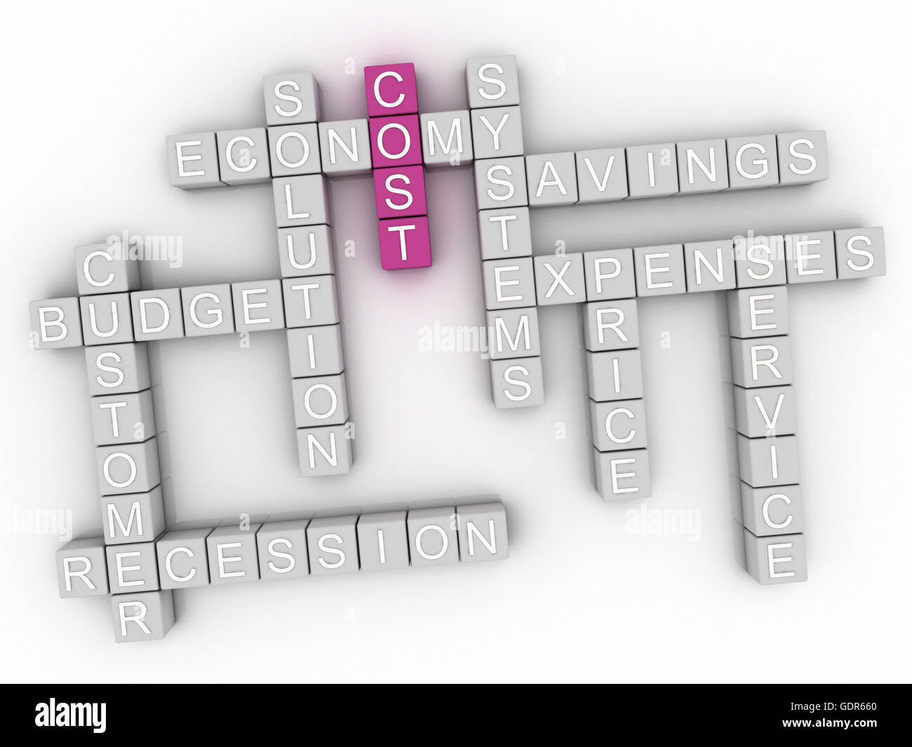 3d image Cost word cloud concept Stock Photo