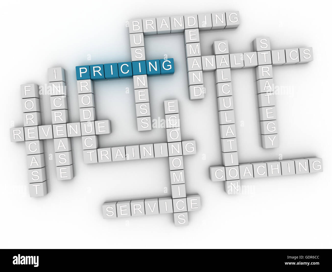 3d image Pricing word cloud concept Stock Photo