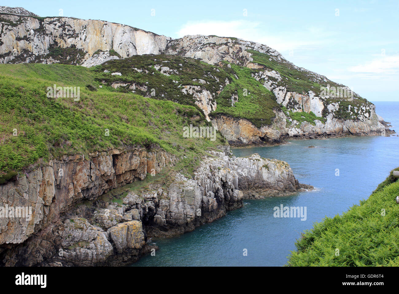Sheltered Inlet, nr Porth Namarch, Anglesey, Wales Stock Photo