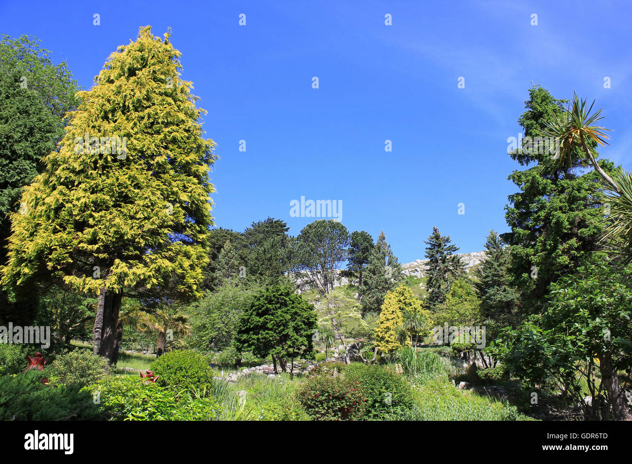 The formal gardens in Happy Valley, Llandudno Stock Photo