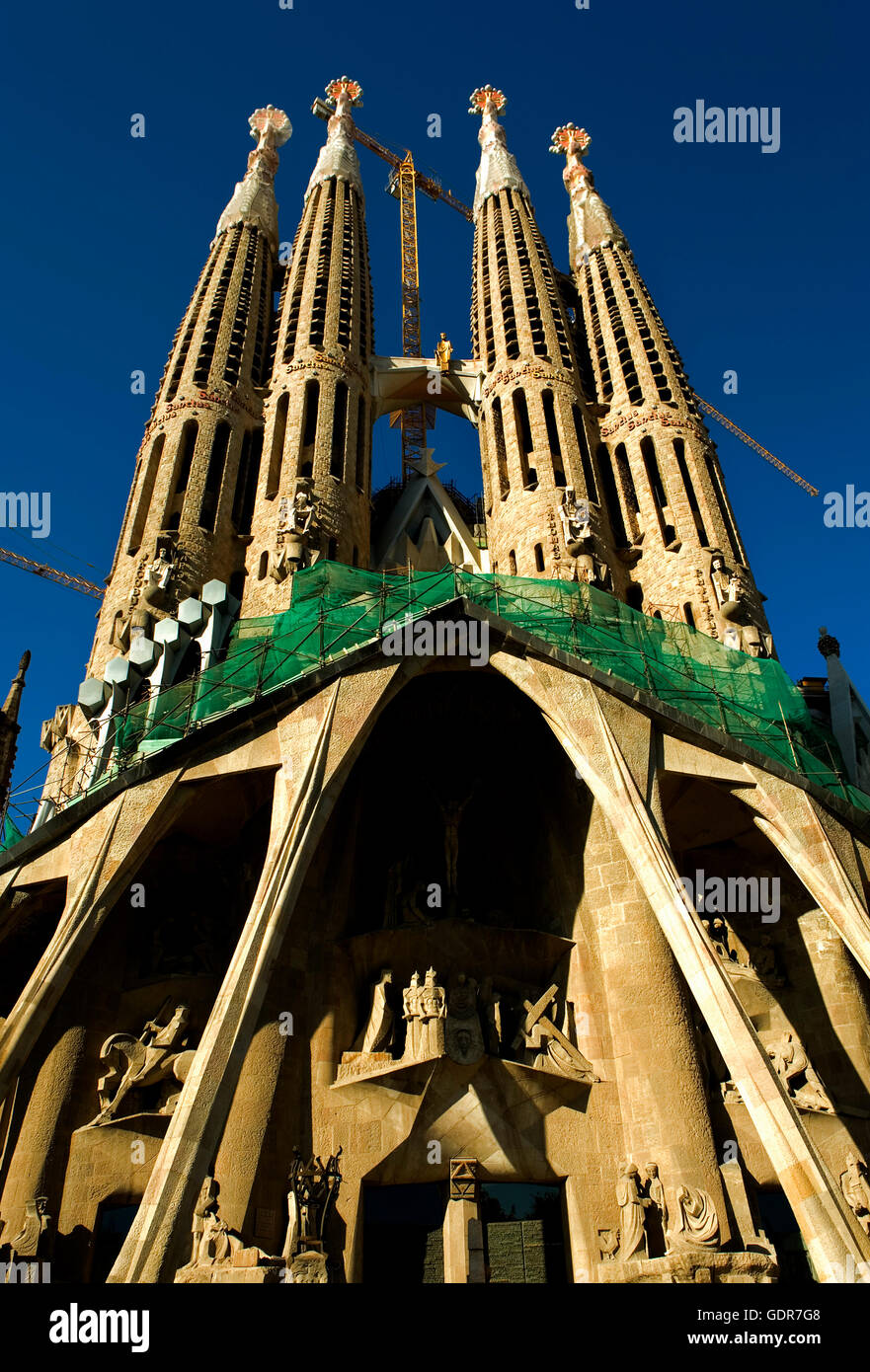 Barcelona, La Sagrada Familia: Passion façade Stock Photo - Alamy
