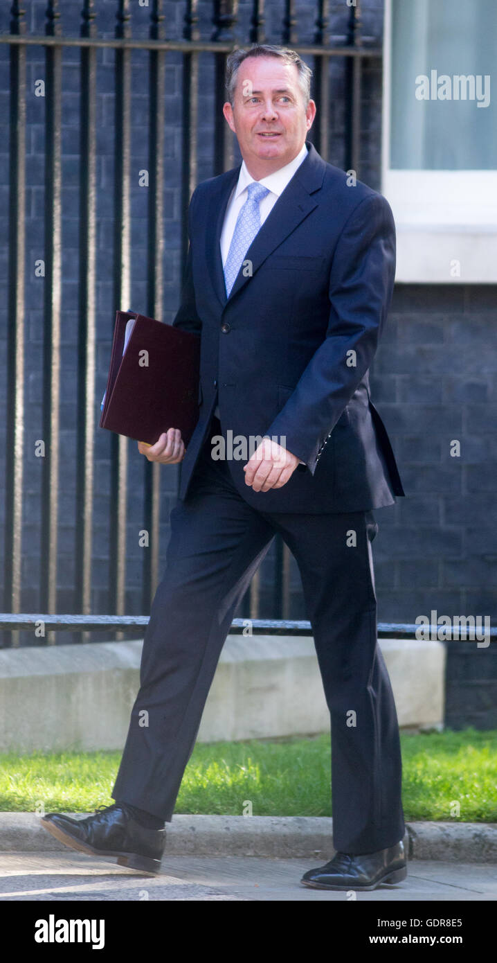 Liam Fox,Secretary of State for International Trade,arrives at Downing street for a Cabinet meeting Stock Photo