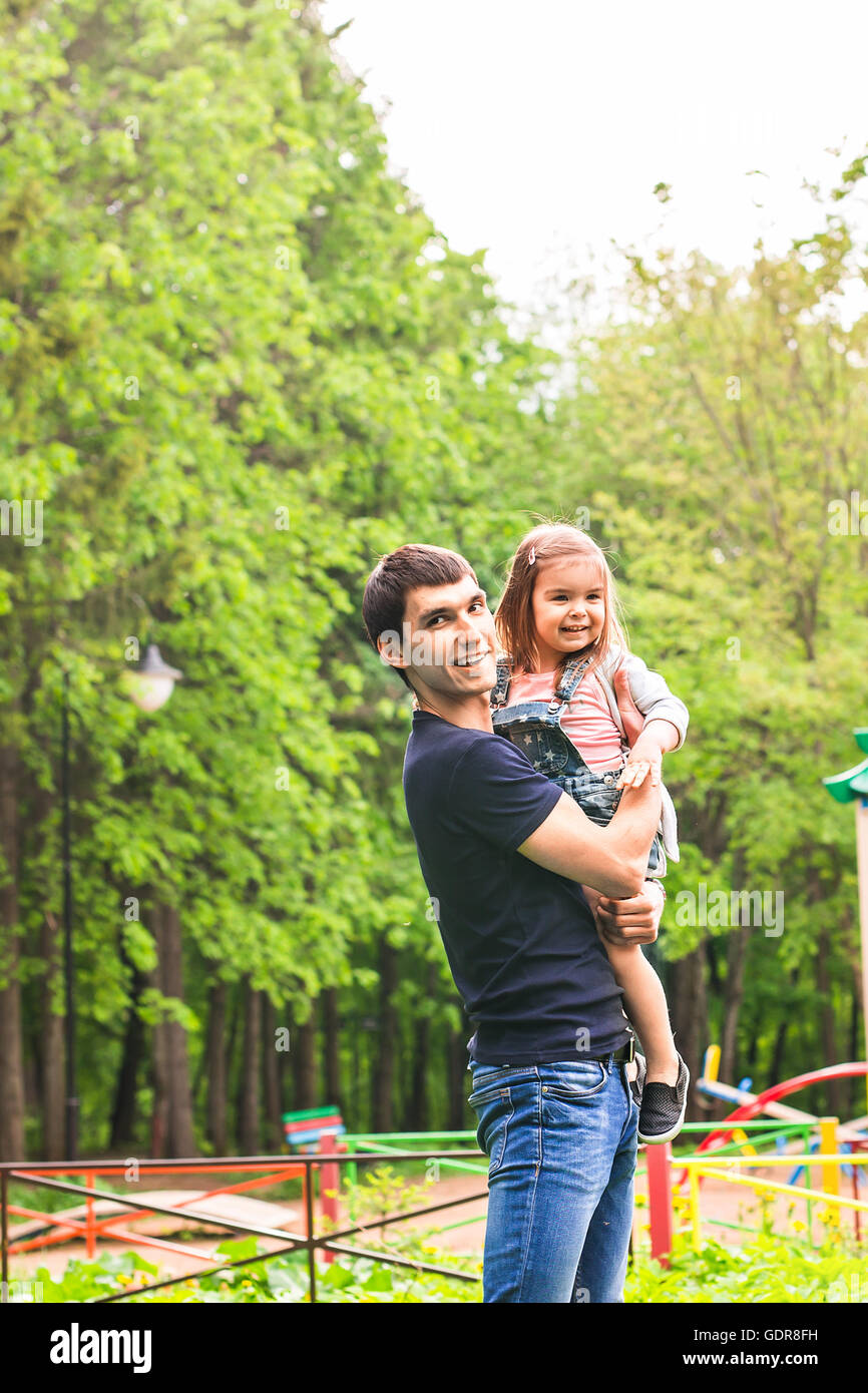 father with daughter in summer park Stock Photo - Alamy
