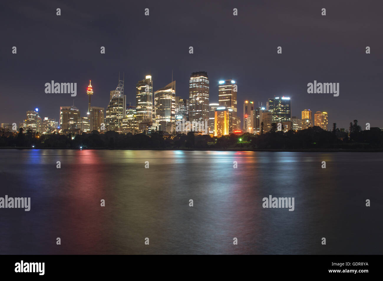 Night time view of Sydney city from Mrs Macquarie's chair Stock Photo ...