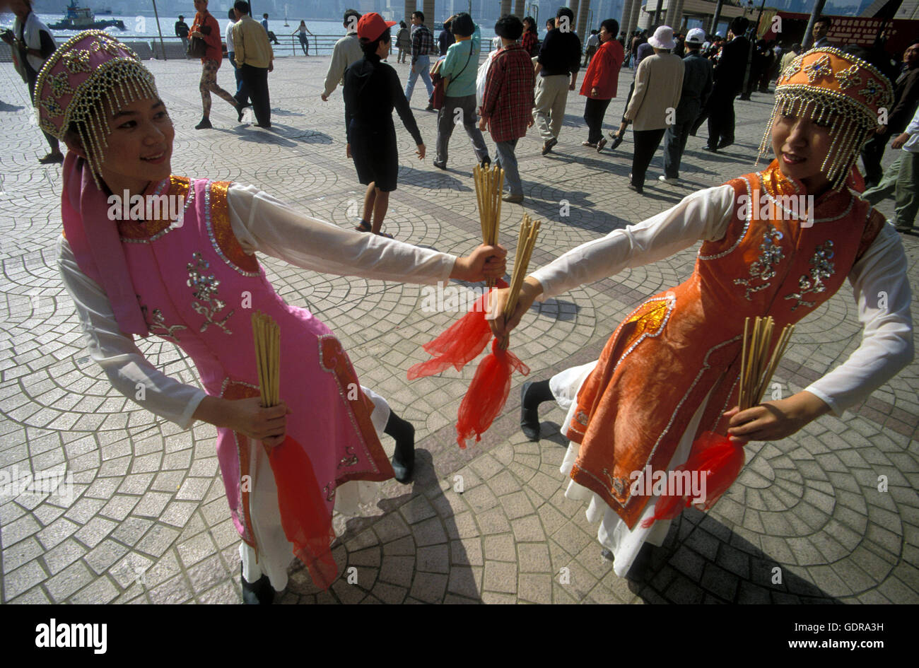 Traditional Women at the Chinese newyear in Hong Kong in the south of ...