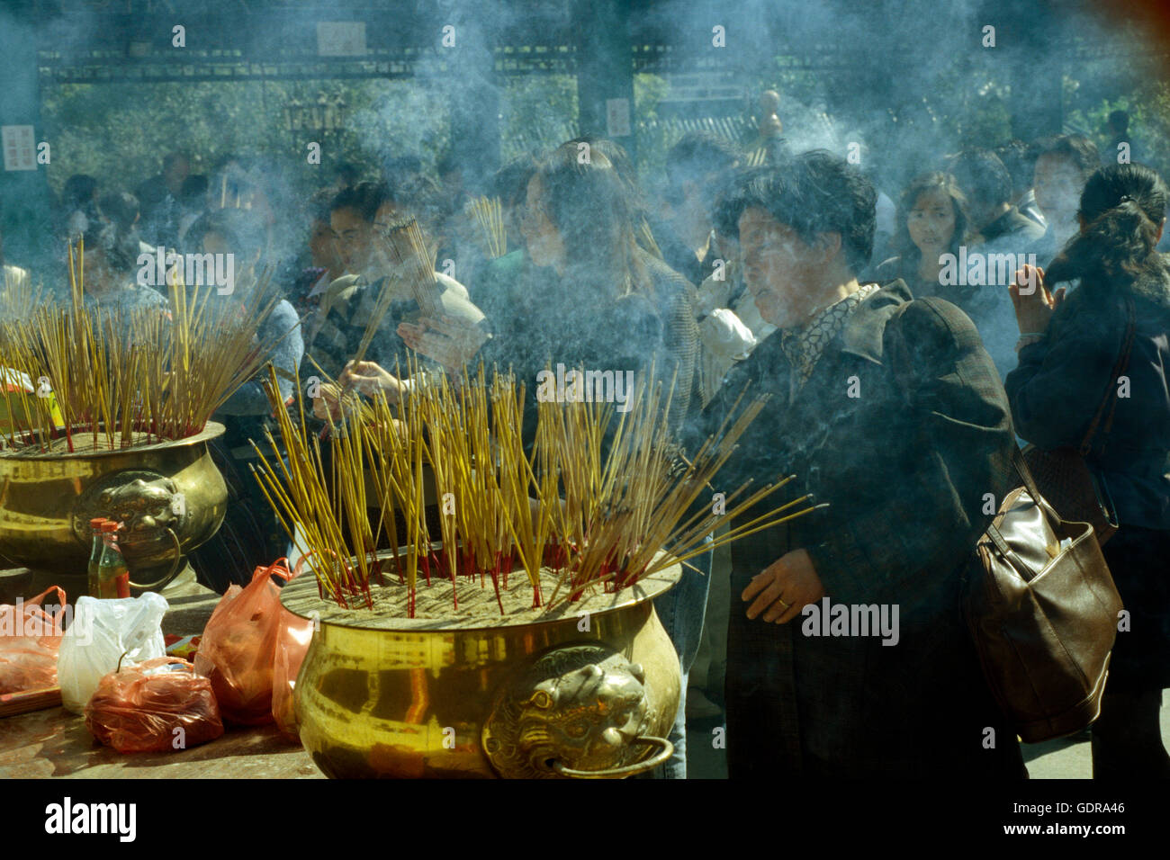 a traditional chinese Temple in Hong Kong in the south of China in Asia ...