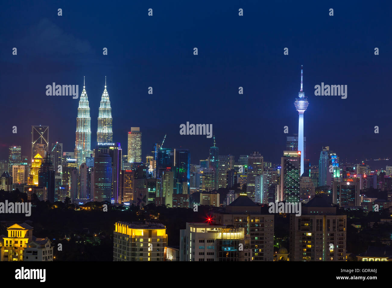 Kuala Lumpur Cityscape At Night Golden Hour Viewed From Mont Kiara Stock Photo Alamy