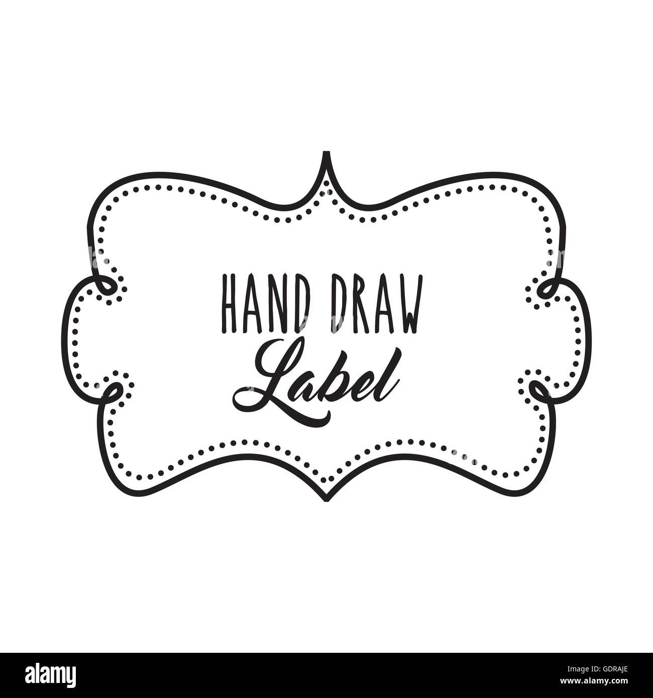 Frame icon. Hand draw label design. Vector graphic Stock Vector Image ...