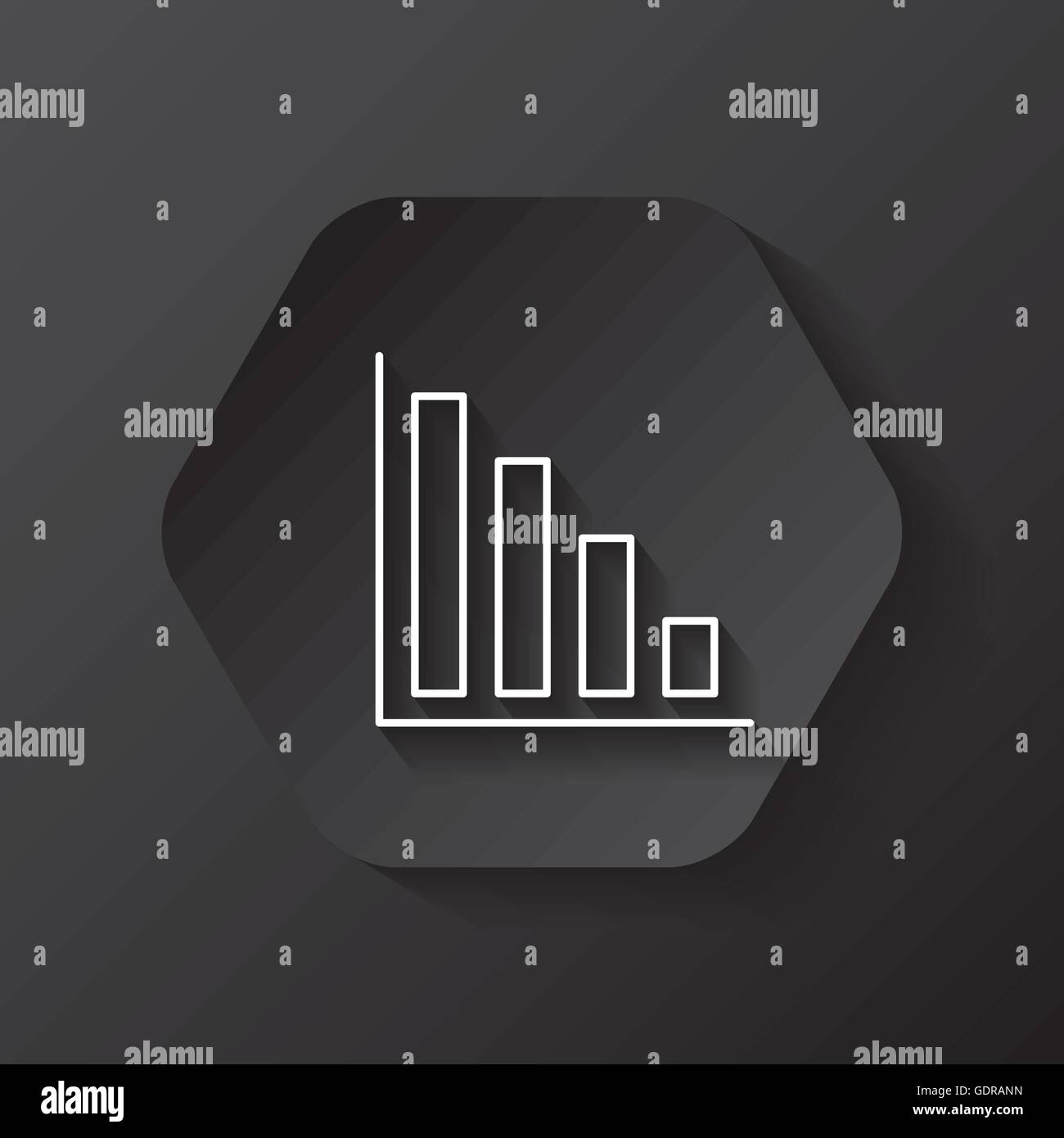 bars icon. Infographic design over hexagon. Vector graphic Stock Vector ...