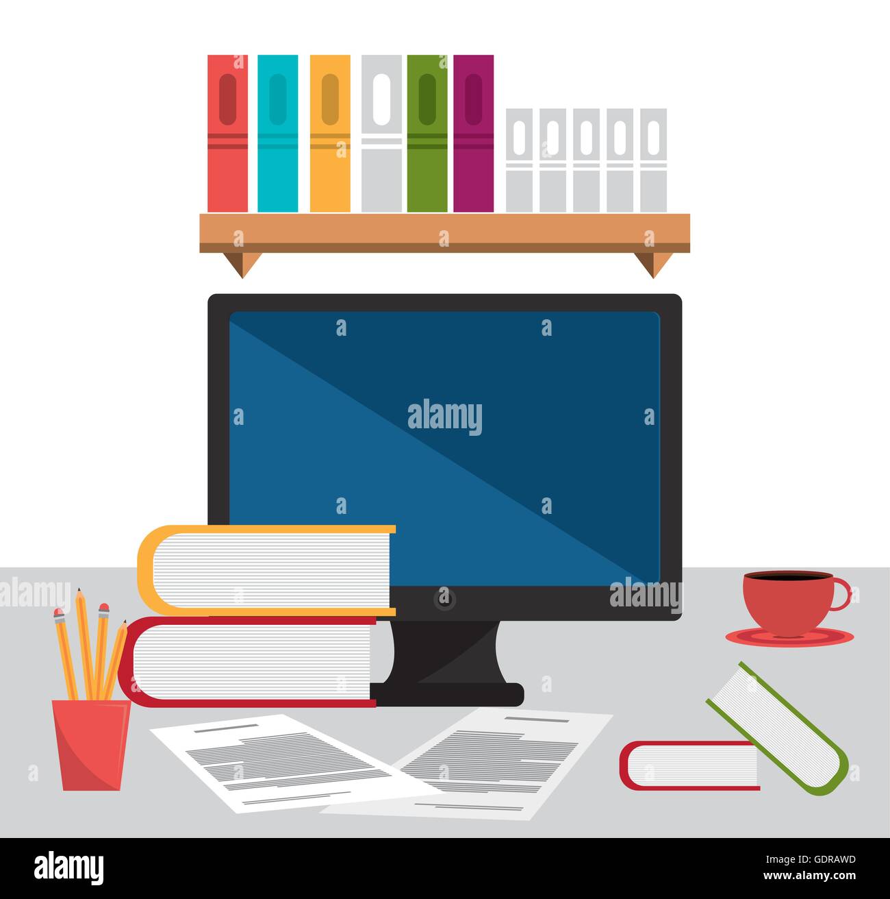 office work place isolated icon design Stock Vector Image & Art - Alamy