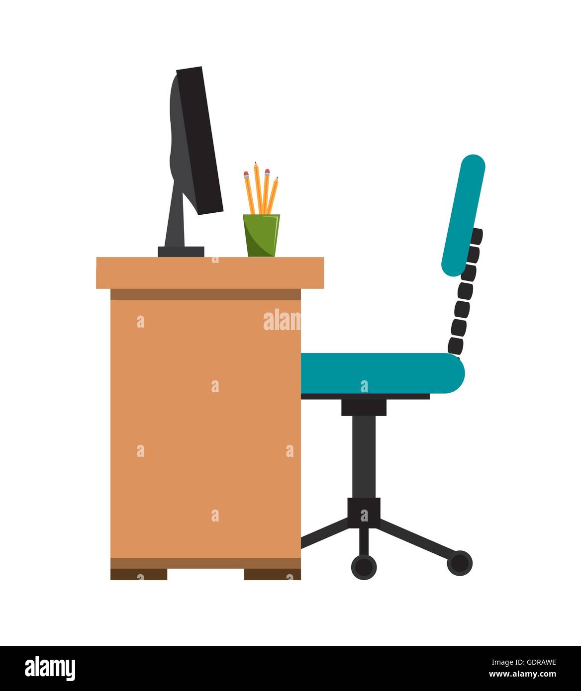 office work place isolated icon design Stock Vector Image & Art - Alamy