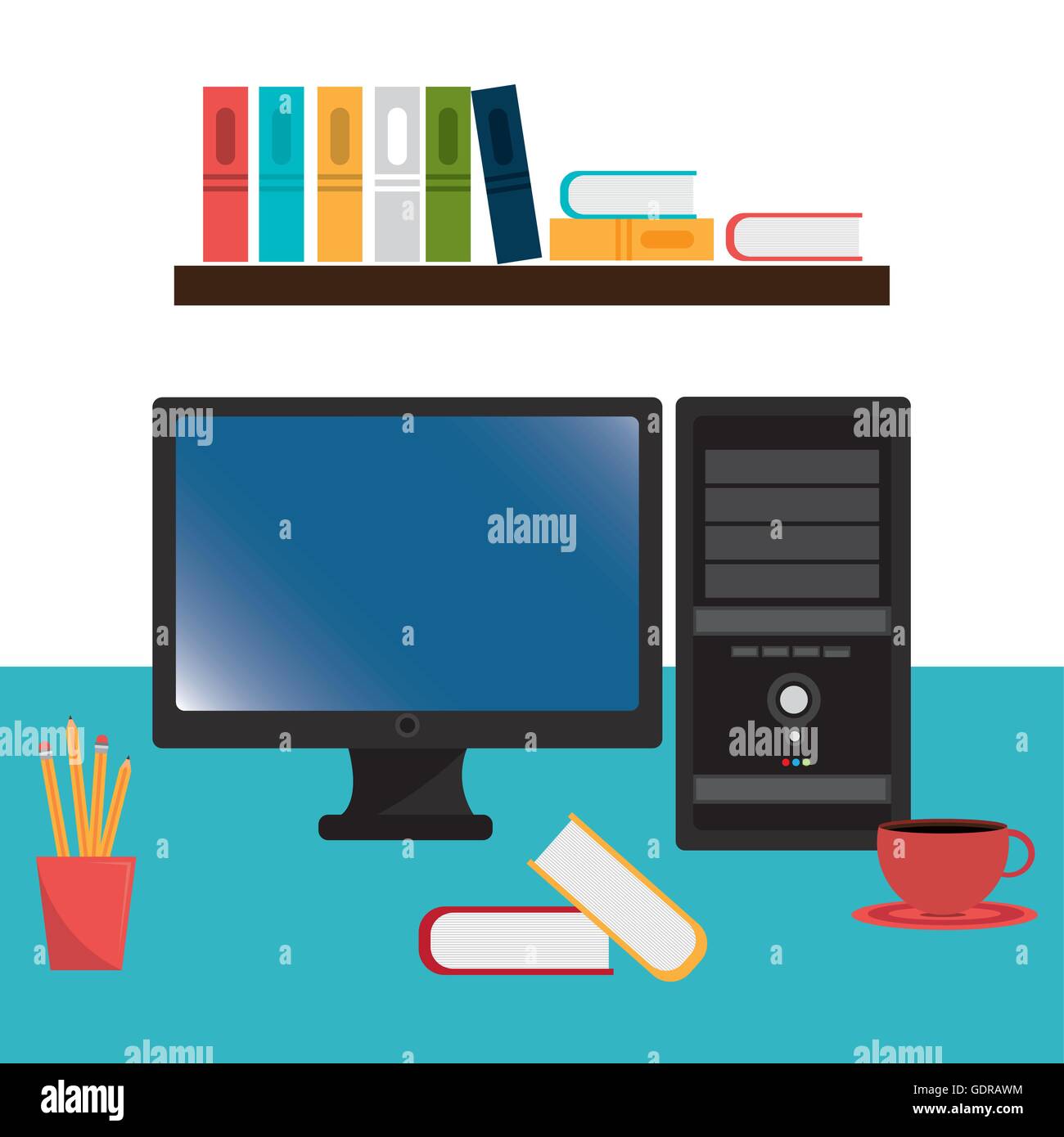 office work place isolated icon design Stock Vector Image & Art - Alamy
