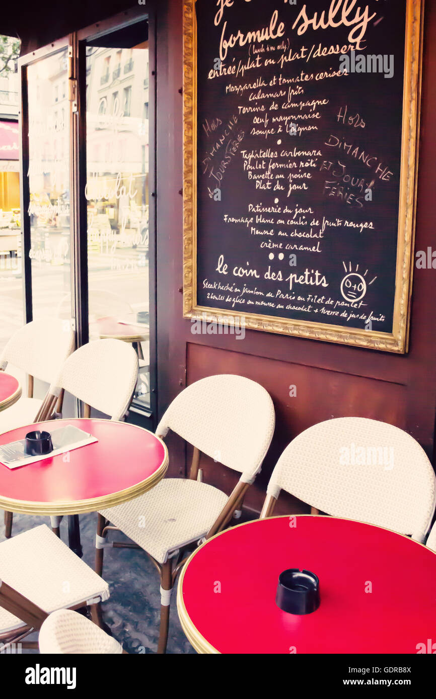 Vintage Paris Cafe Stock Photo - Alamy