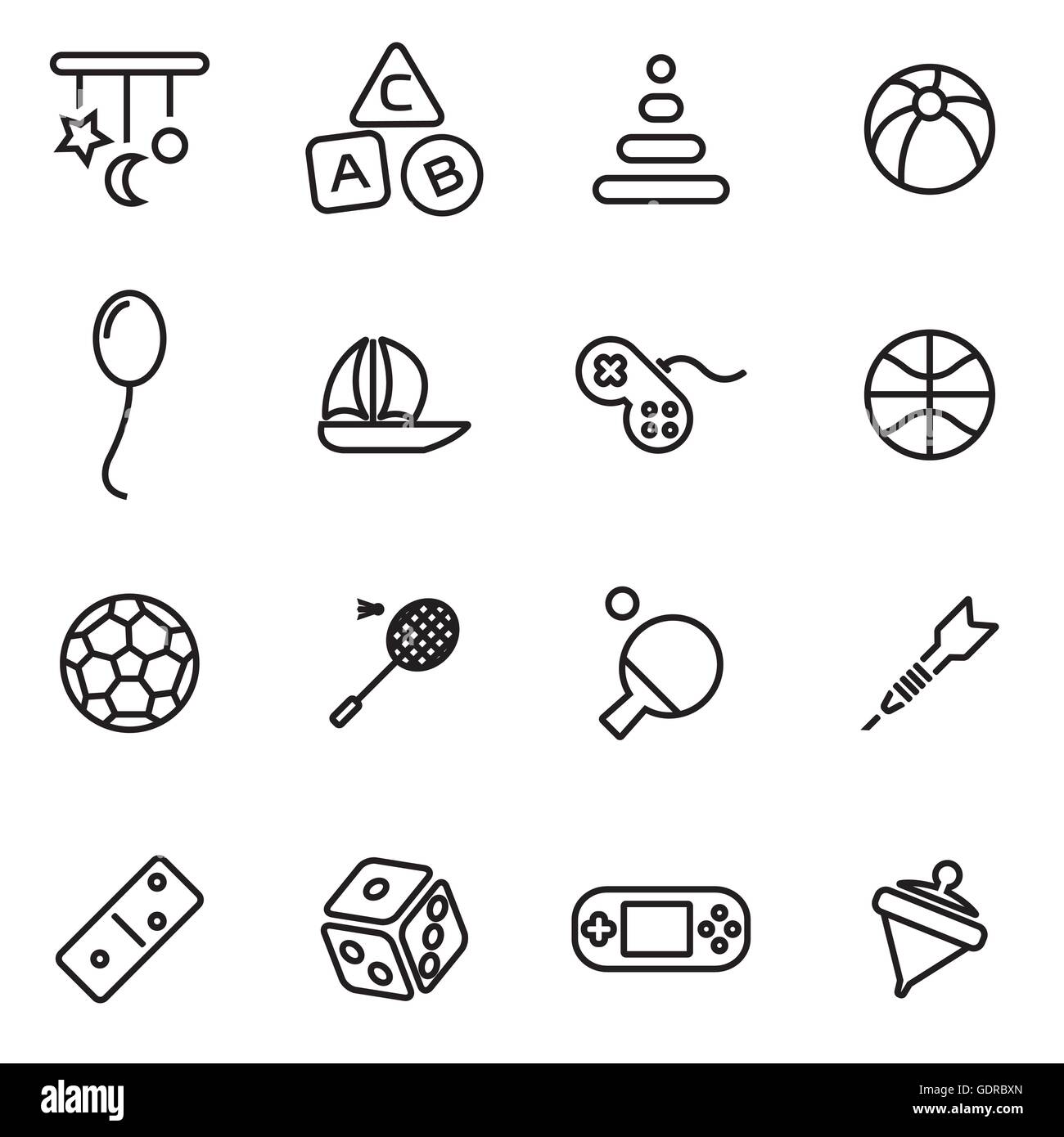 Vector line toys icon set on white background Stock Vector Image & Art ...