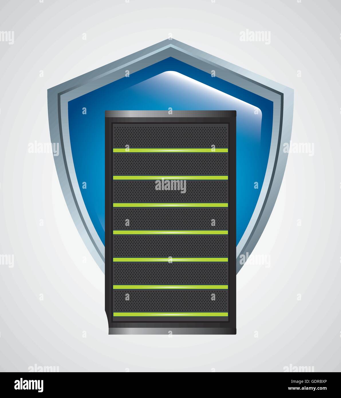 Web hosting and shield icon. Data center design. Vector graphic Stock ...