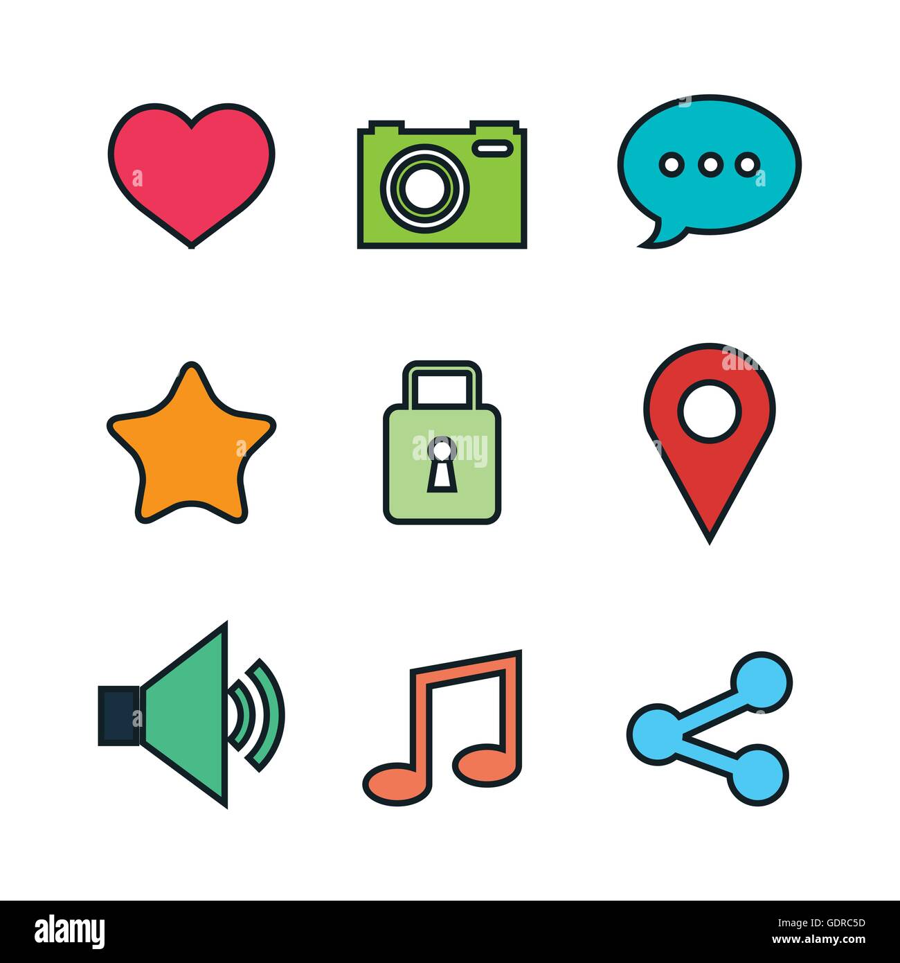 set of social media icons isolated icon design Stock Vector Image & Art ...