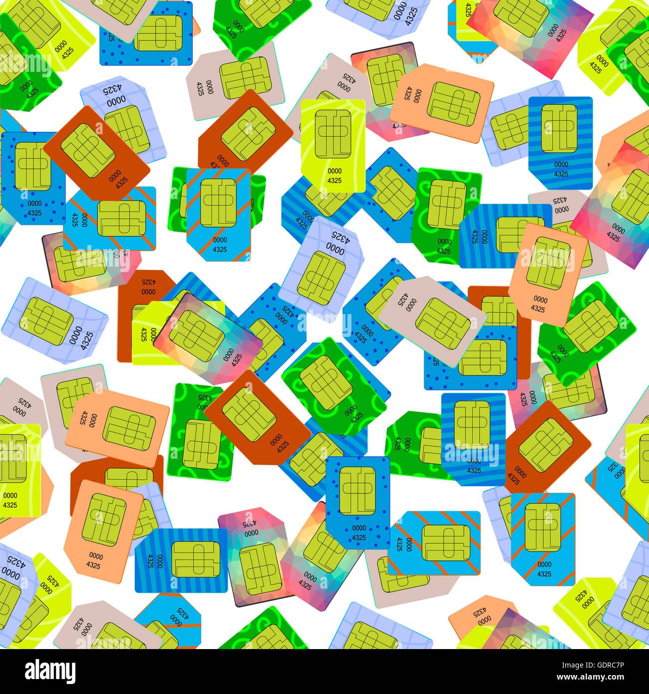 SIM Cards Seamless Pattern Stock Photo - Alamy