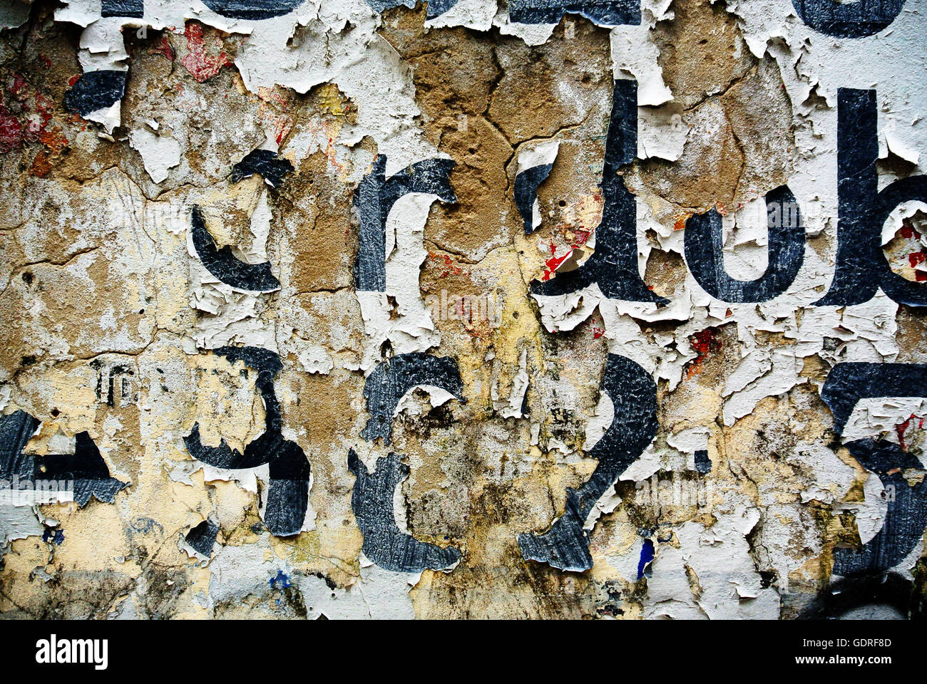 Random background collage paper typography texture on wall Stock Photo ...