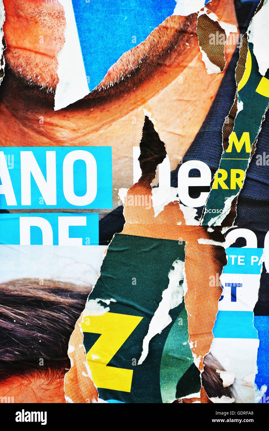 Random background collage paper typography texture on wall Stock Photo ...