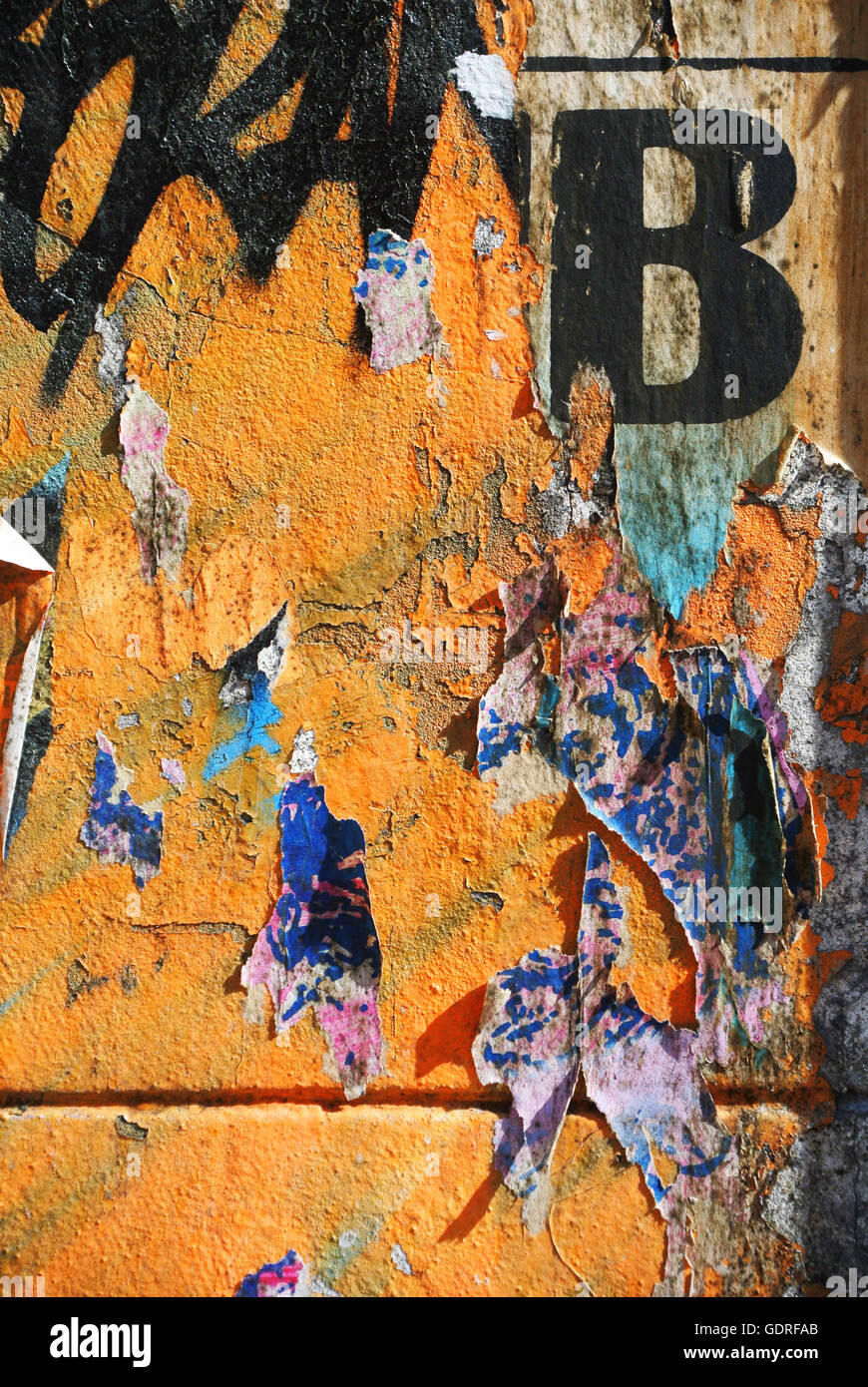 Random background collage paper typography texture on wall Stock Photo ...