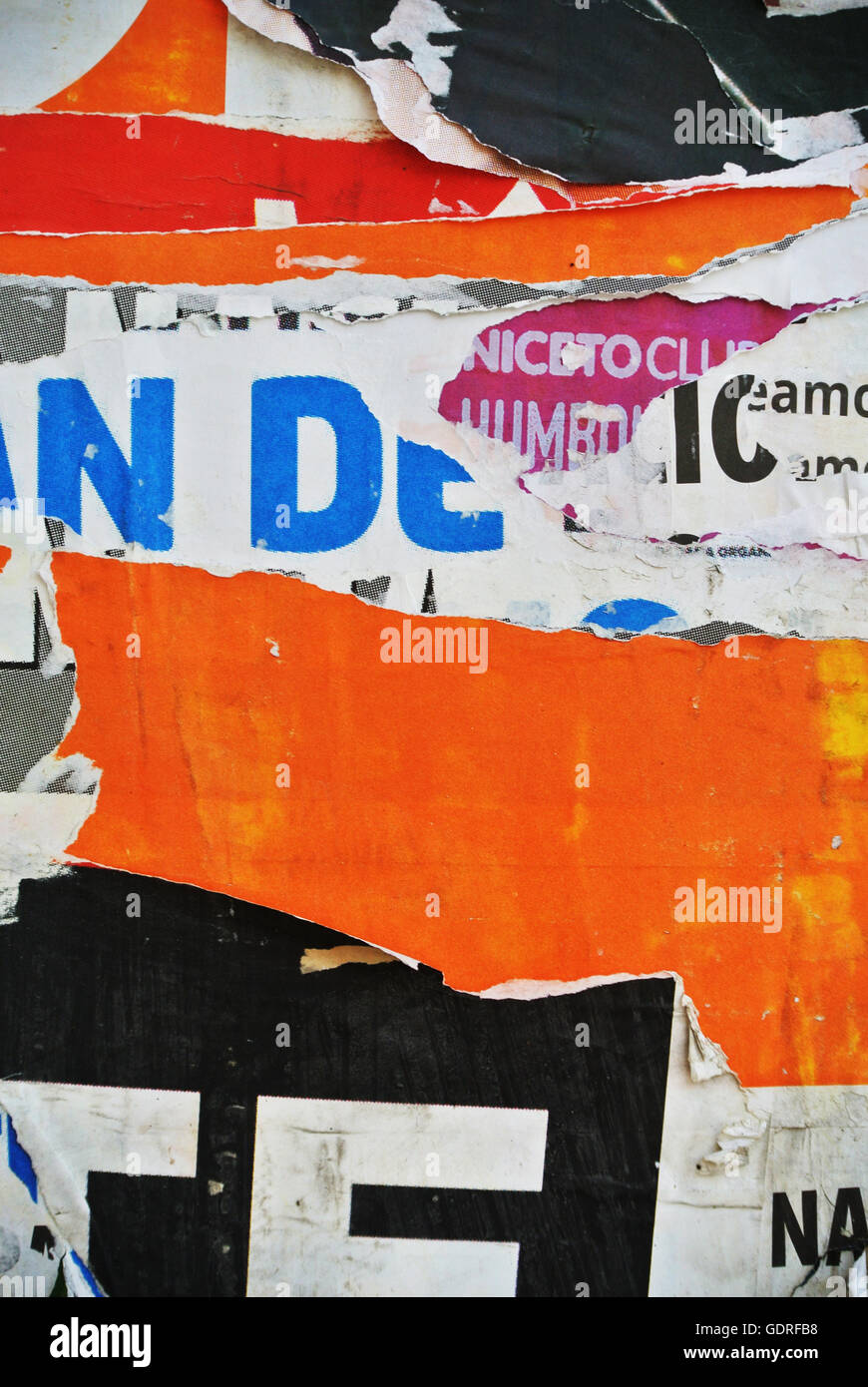 Random background collage paper typography texture on wall Stock Photo ...