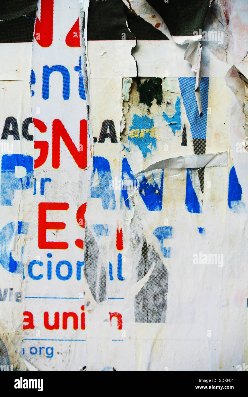 Random background collage paper typography texture on wall Stock Photo ...