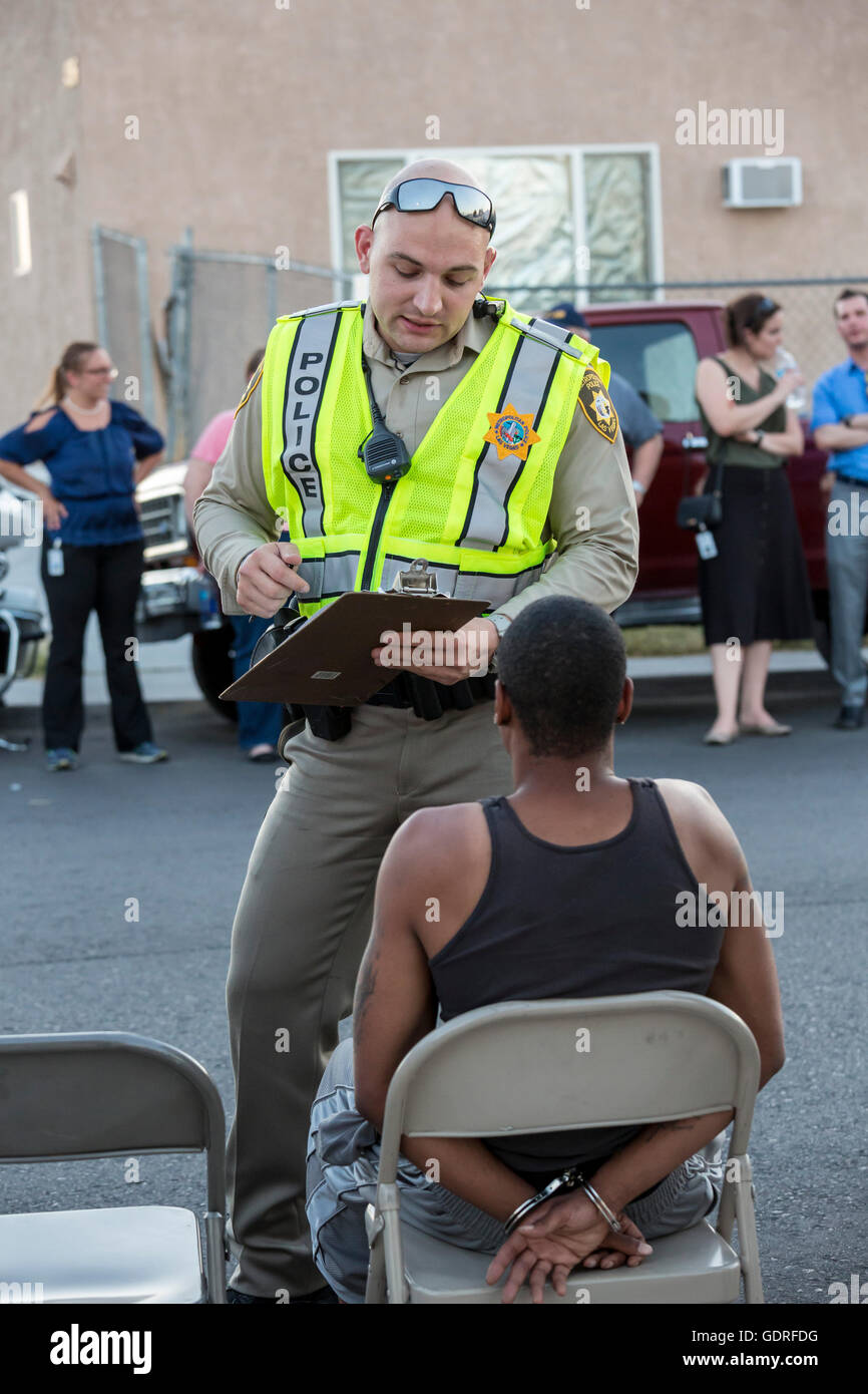 Las Vegas, Nevada Police set up a sobriety checkpoint on Vegas Valley