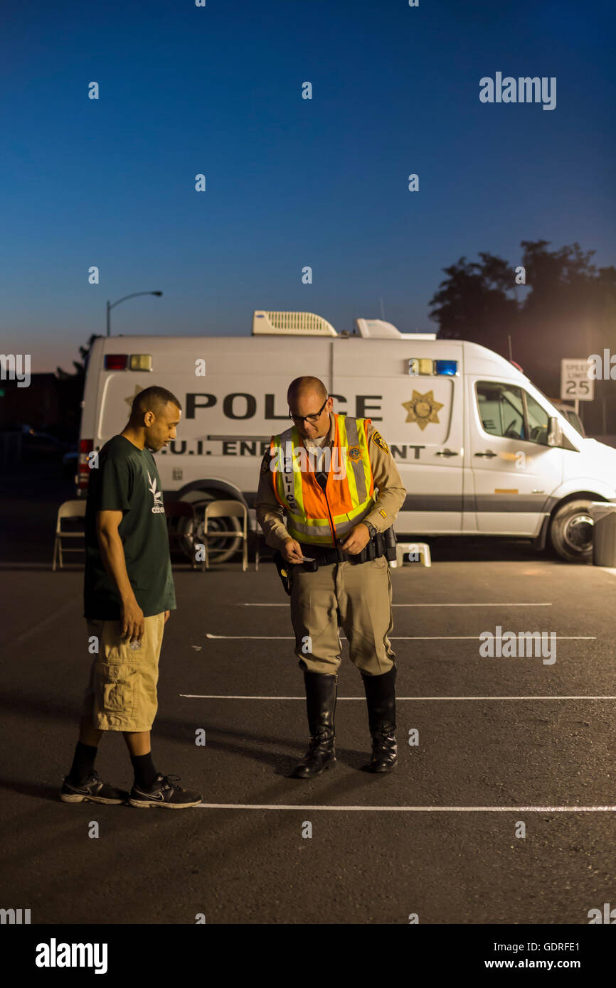 Las Vegas, Nevada Police set up a sobriety checkpoint on Vegas Valley