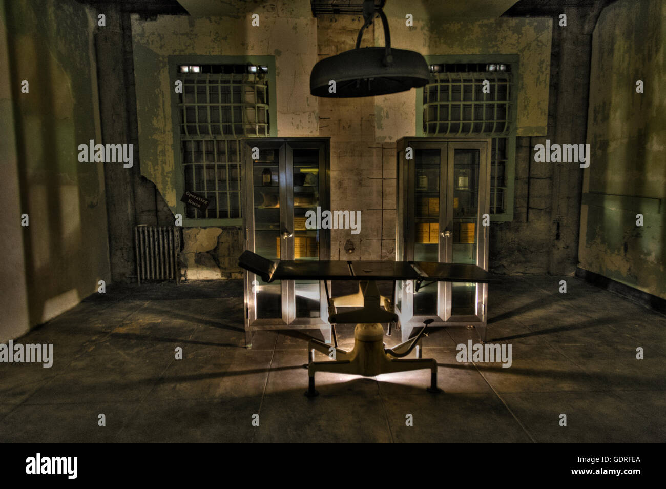 Alcatraz Operating Room at Night Stock Photo