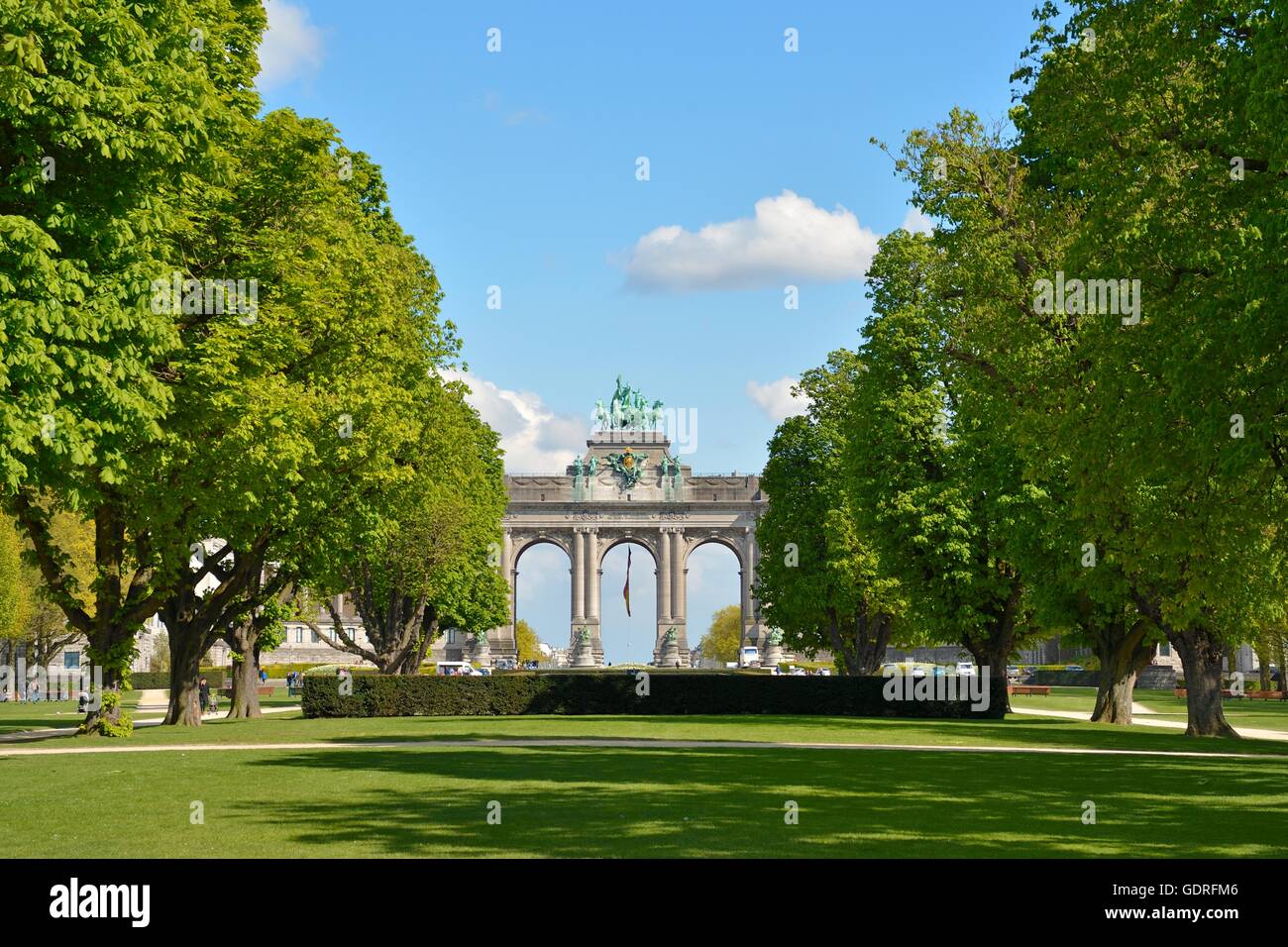 Arch, Jubilee Park, Parc du Cinquantenaire, Brussels, Belgium Stock Photo