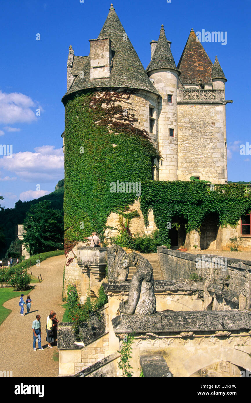 Château des Milandes castle near Castelnaud-la-Chapelle, Département Dordogne, Region Aquitaine, France, Europe Stock Photo
