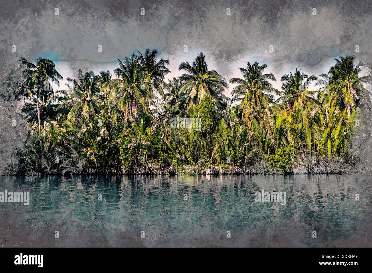 Palm trees on sea shore at beautiful sunny day Stock Photo - Alamy