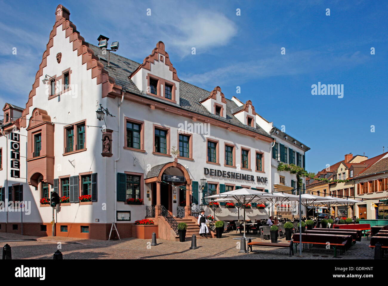 geography / travel,  Germany, Rhineland-Palatinate, Deidesheim an der Weinstrasse, Hotel Deidesheimer Hof, exterior view, Additional-Rights-Clearance-Info-Not-Available Stock Photo