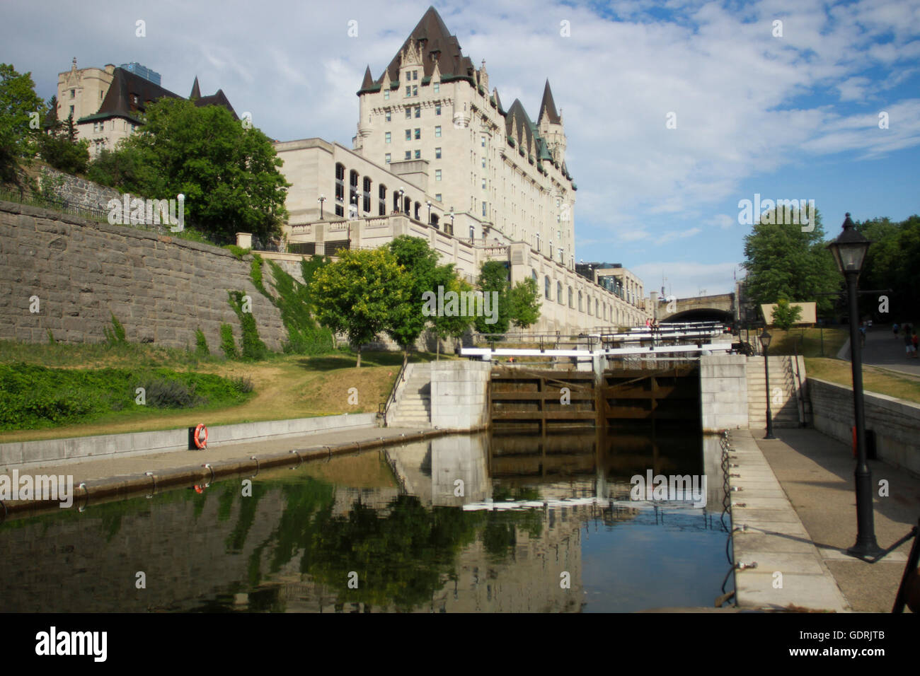 The Rideau Canal in Ottawa, Ontario. Stock Photo