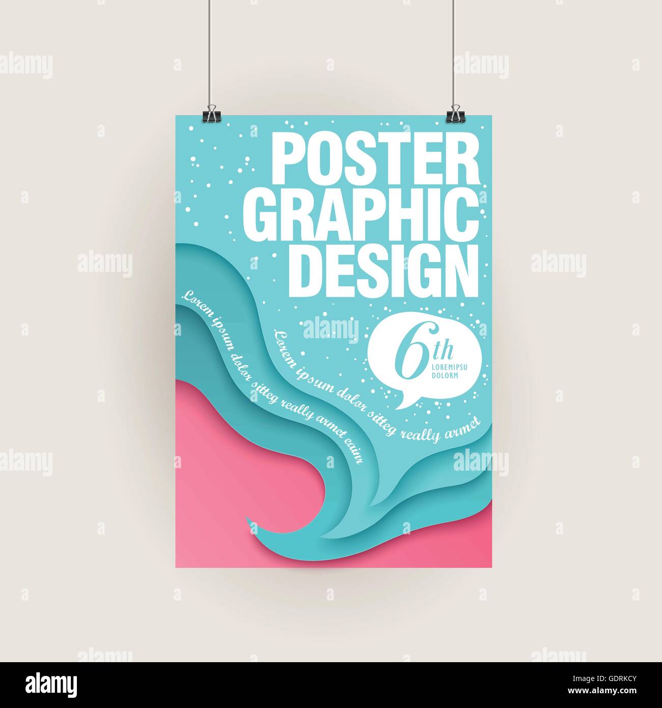creative brochure template design with tide and beach Stock Vector